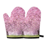 Japanese Cherry Blossom Tree Print Oven Mitts