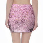 Japanese Cherry Blossom Tree Print Pencil Mini Skirt