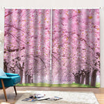 Japanese Cherry Blossom Tree Print Pencil Pleat Curtains
