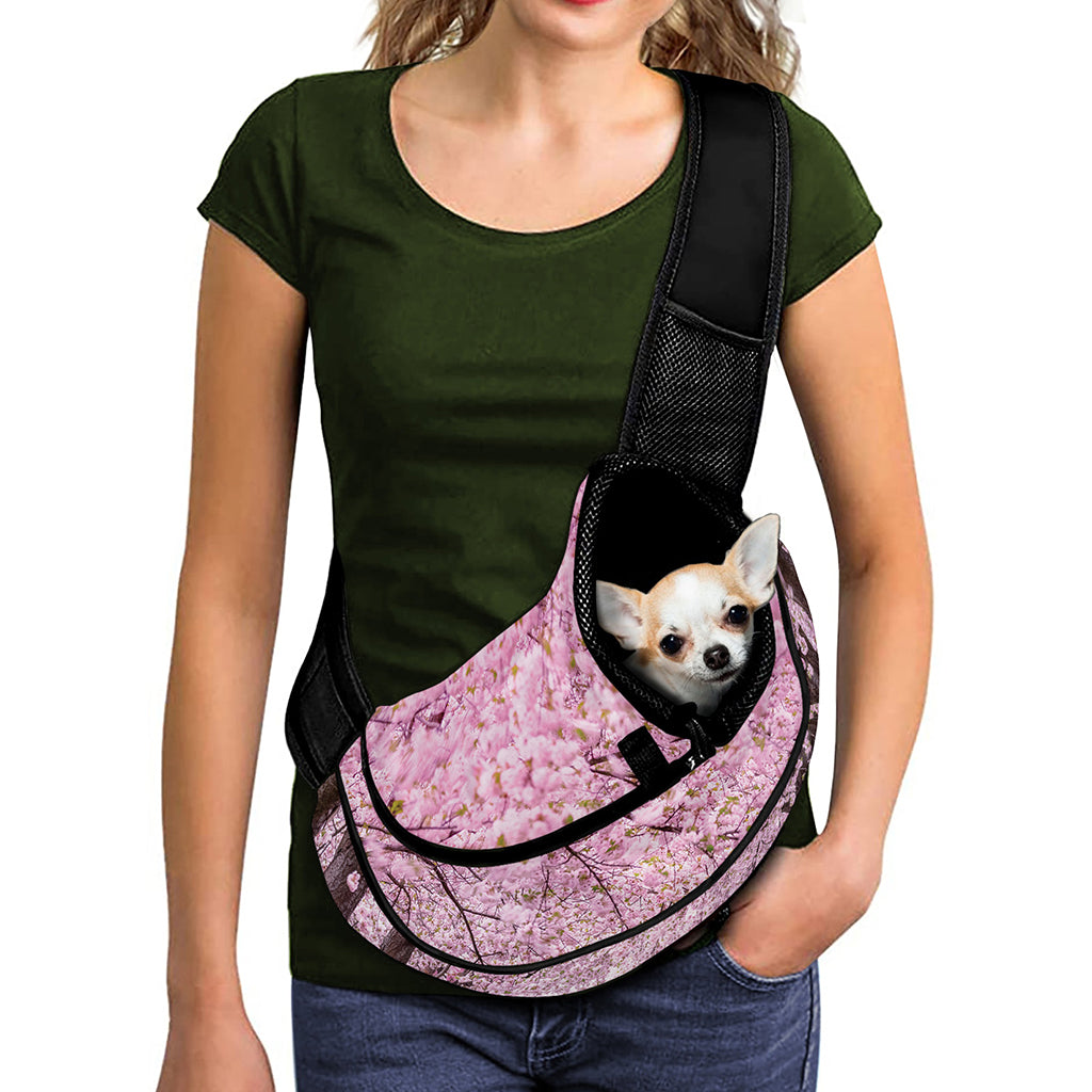 Japanese Cherry Blossom Tree Print Pet Sling Carrier