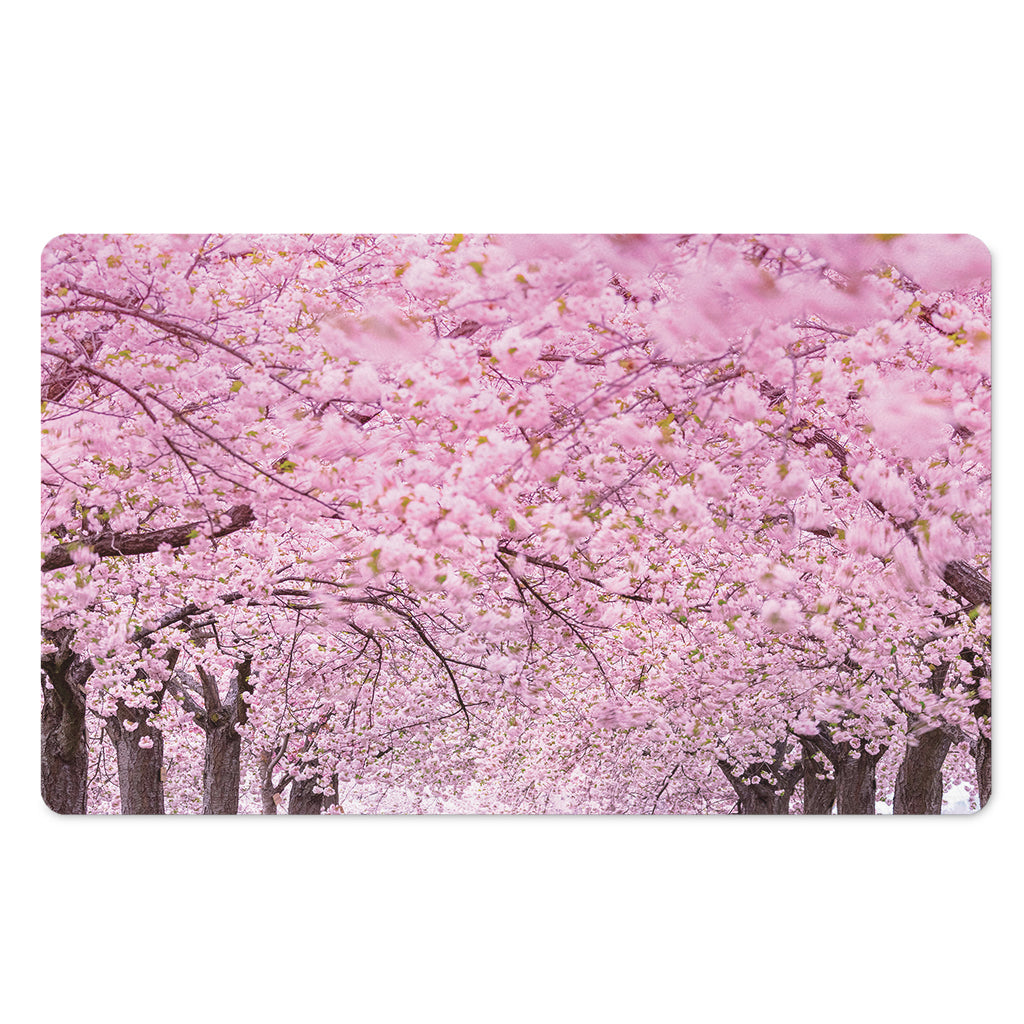 Japanese Cherry Blossom Tree Print Polyester Doormat