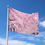 Japanese Cherry Blossom Tree Print Polyester Flag