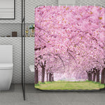 Japanese Cherry Blossom Tree Print Polyester Shower Curtain
