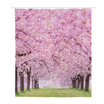 Japanese Cherry Blossom Tree Print Polyester Shower Curtain