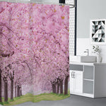 Japanese Cherry Blossom Tree Print Premium Shower Curtain