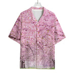 Japanese Cherry Blossom Tree Print Rayon Hawaiian Shirt