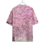 Japanese Cherry Blossom Tree Print Rayon Hawaiian Shirt