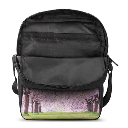 Japanese Cherry Blossom Tree Print Rectangular Crossbody Bag