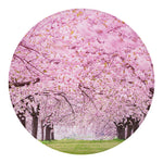 Japanese Cherry Blossom Tree Print Round Blanket