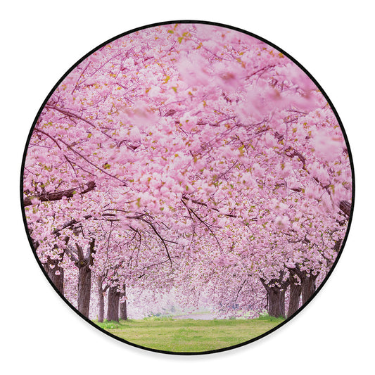 Japanese Cherry Blossom Tree Print Round Floor Mat