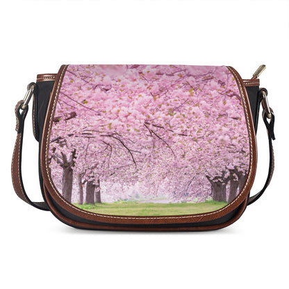 Japanese Cherry Blossom Tree Print Saddle Bag