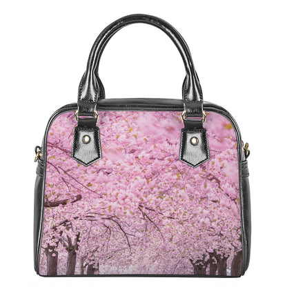 Japanese Cherry Blossom Tree Print Shoulder Handbag