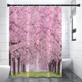 Japanese Cherry Blossom Tree Print Shower Curtain