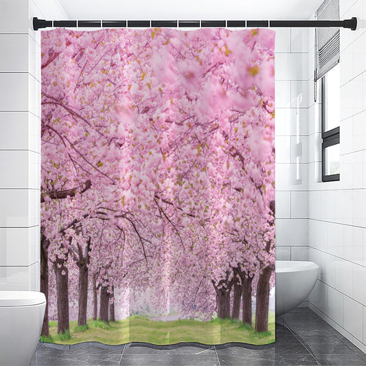 Japanese Cherry Blossom Tree Print Shower Curtain