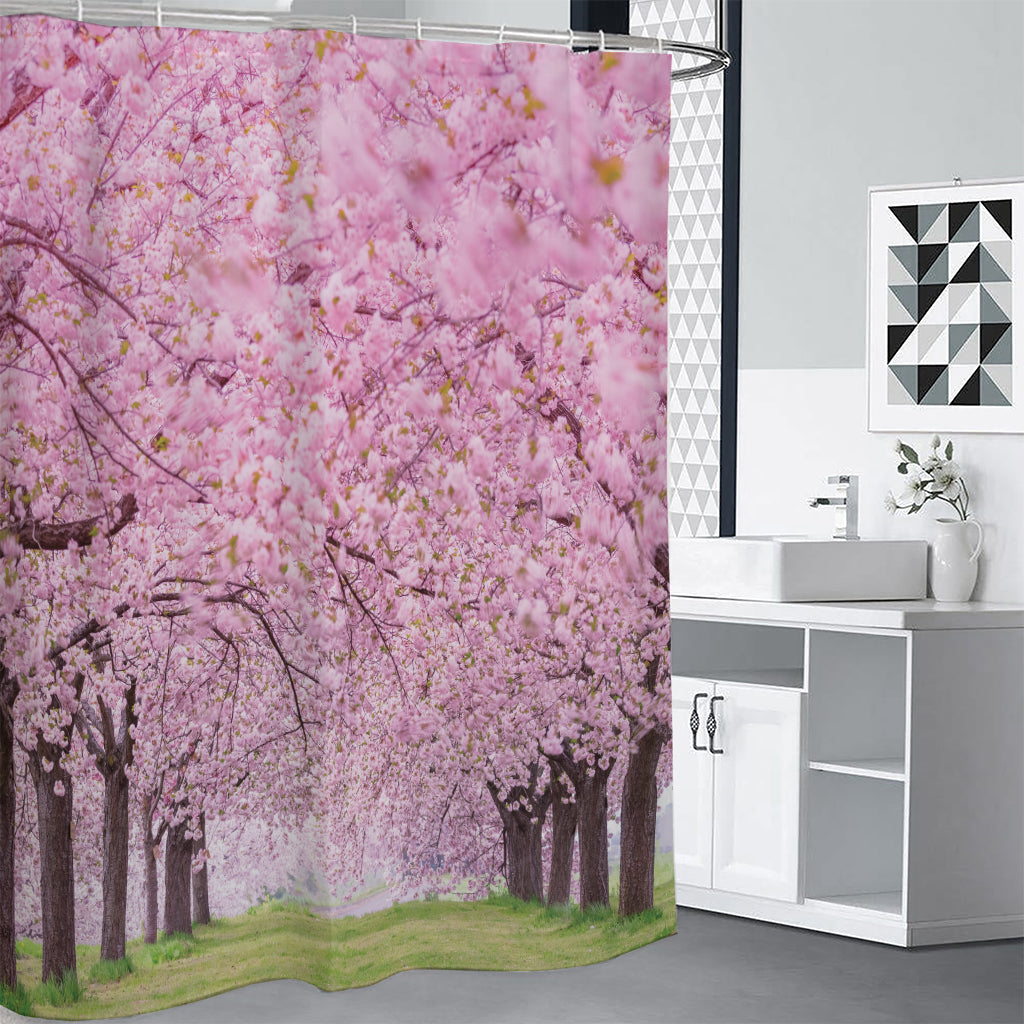 Japanese Cherry Blossom Tree Print Shower Curtain