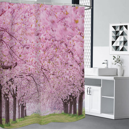 Japanese Cherry Blossom Tree Print Shower Curtain