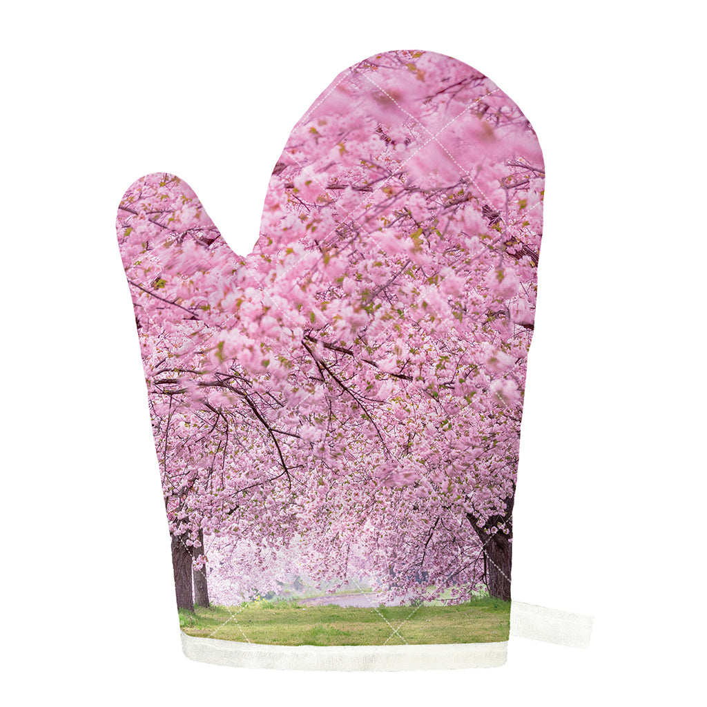 Japanese Cherry Blossom Tree Print Single Oven Mitt