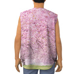 Japanese Cherry Blossom Tree Print Sleeveless Baseball Jersey