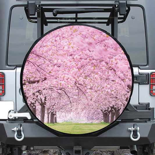 Japanese Cherry Blossom Tree Print Tire Cover