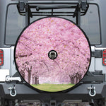 Japanese Cherry Blossom Tree Print Tire Cover With Camera Hole
