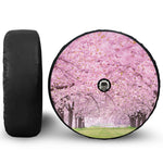 Japanese Cherry Blossom Tree Print Tire Cover With Camera Hole