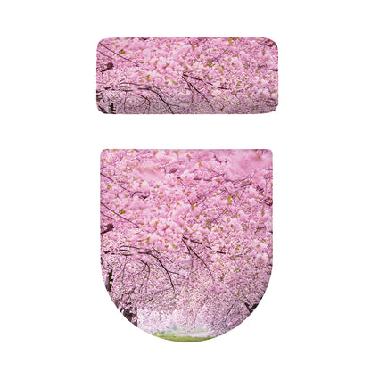 Japanese Cherry Blossom Tree Print Toilet Lid And Tank Cover Set