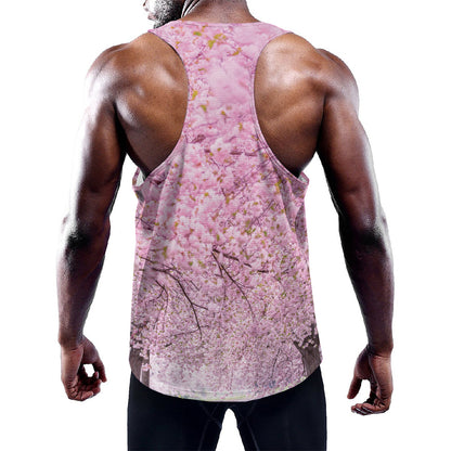 Japanese Cherry Blossom Tree Print Training Tank Top