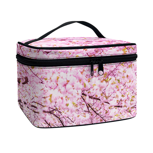 Japanese Cherry Blossom Tree Print Travel Makeup Bag