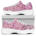 Japanese Cherry Blossom Tree Print White Chunky Shoes