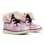 Japanese Cherry Blossom Tree Print Winter Boots