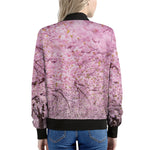 Japanese Cherry Blossom Tree Print Women's Bomber Jacket