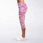 Japanese Cherry Blossom Tree Print Women's Capri Leggings