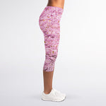 Japanese Cherry Blossom Tree Print Women's Capri Leggings