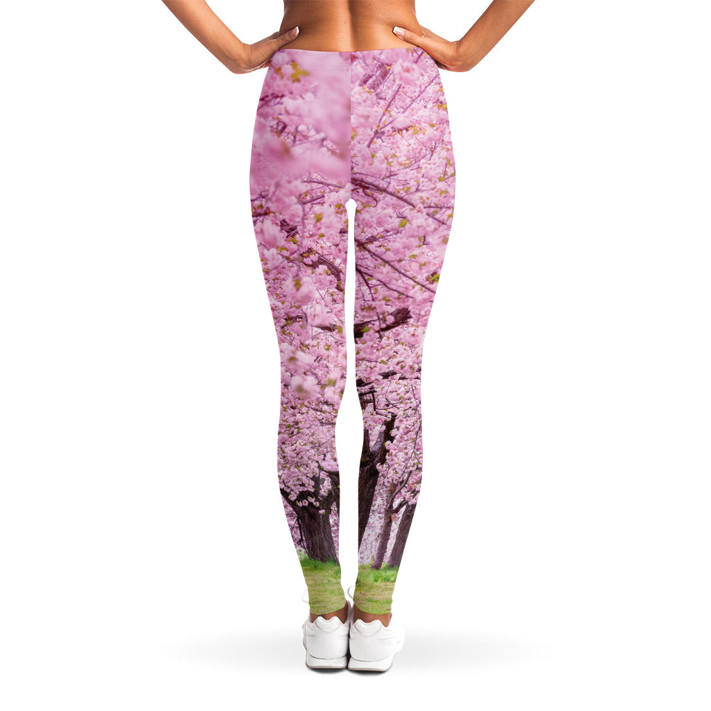 Japanese Cherry Blossom Tree Print Women's Leggings