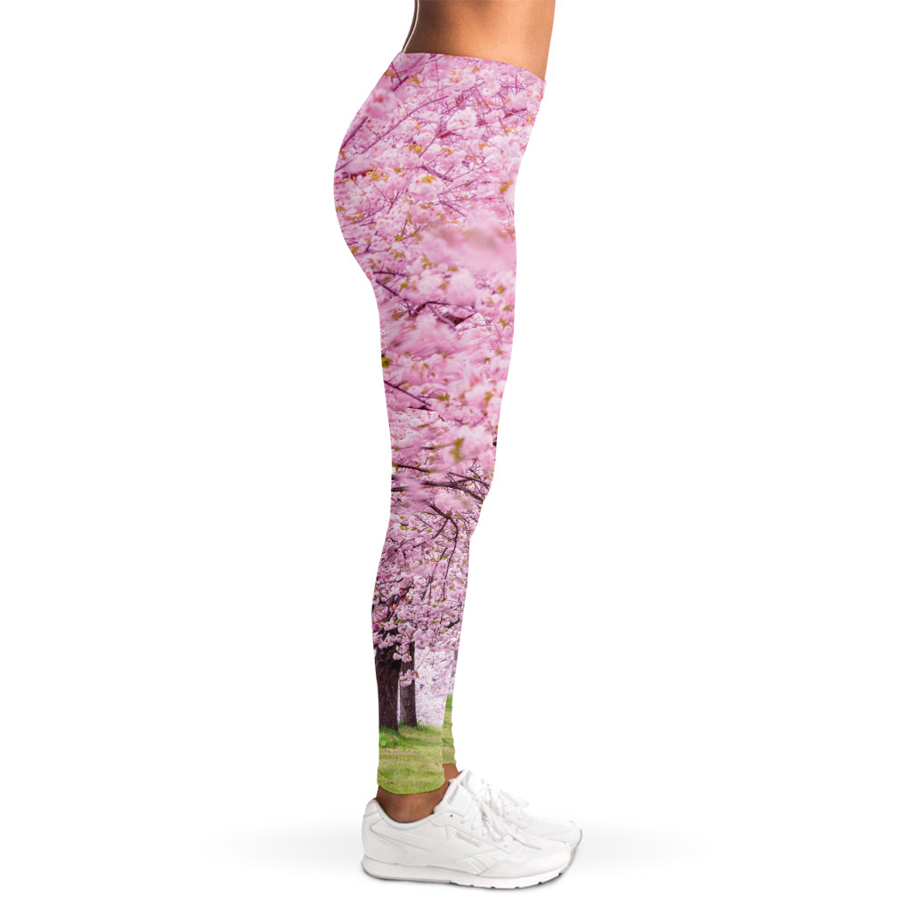 Japanese Cherry Blossom Tree Print Women's Leggings