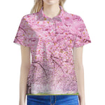Japanese Cherry Blossom Tree Print Women's Polo Shirt
