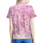 Japanese Cherry Blossom Tree Print Women's Polo Shirt