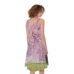 Japanese Cherry Blossom Tree Print Women's Sleeveless Dress