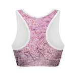 Japanese Cherry Blossom Tree Print Women's Sports Bra