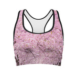 Japanese Cherry Blossom Tree Print Women's Sports Bra