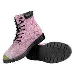 Japanese Cherry Blossom Tree Print Work Boots
