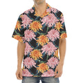 Japanese Chrysanthemum Pattern Print Aloha Shirt
