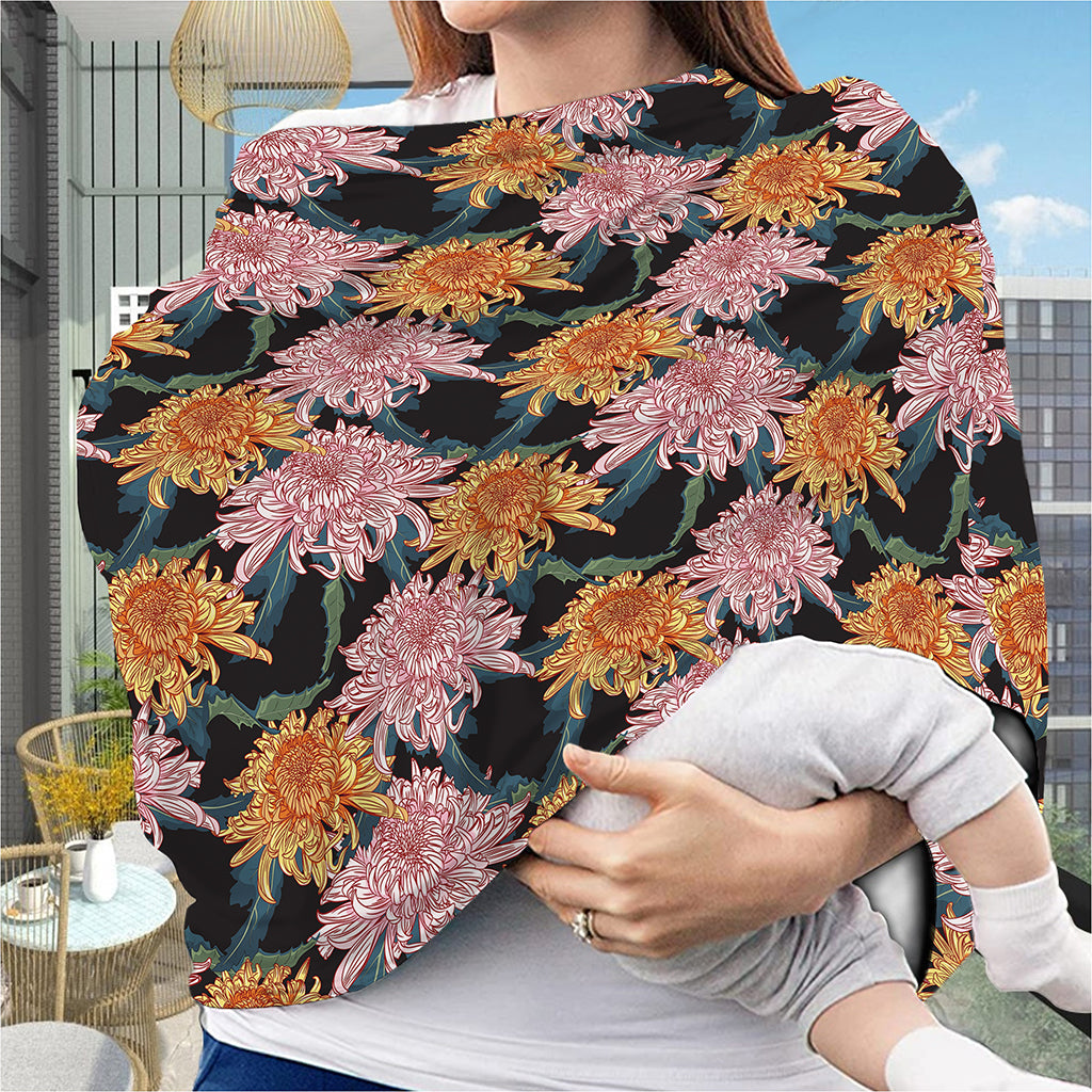 Japanese Chrysanthemum Pattern Print Baby Seat Cover