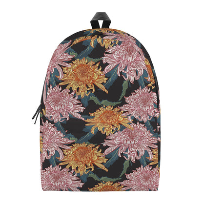 Japanese Chrysanthemum Pattern Print Backpack