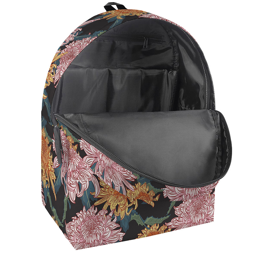 Japanese Chrysanthemum Pattern Print Backpack