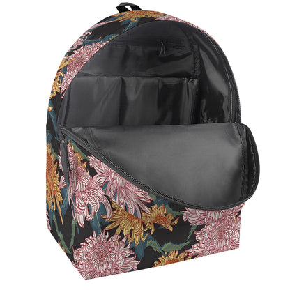 Japanese Chrysanthemum Pattern Print Backpack
