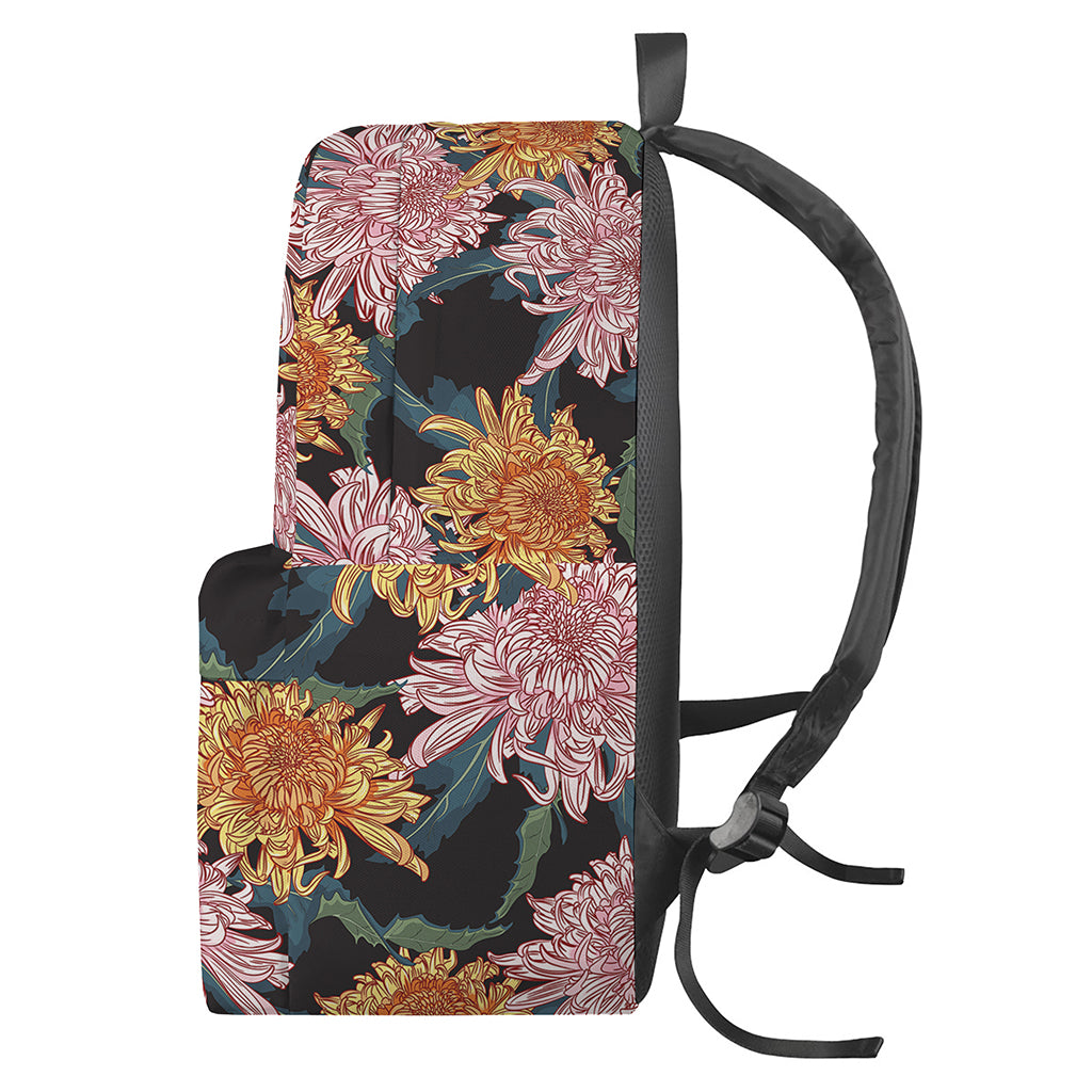 Japanese Chrysanthemum Pattern Print Backpack