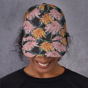 Japanese Chrysanthemum Pattern Print Baseball Cap