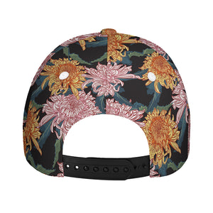 Japanese Chrysanthemum Pattern Print Baseball Cap