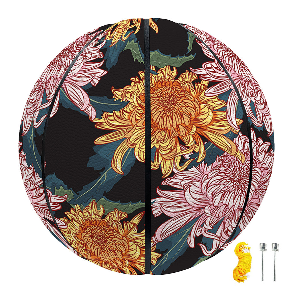 Japanese Chrysanthemum Pattern Print Basketball